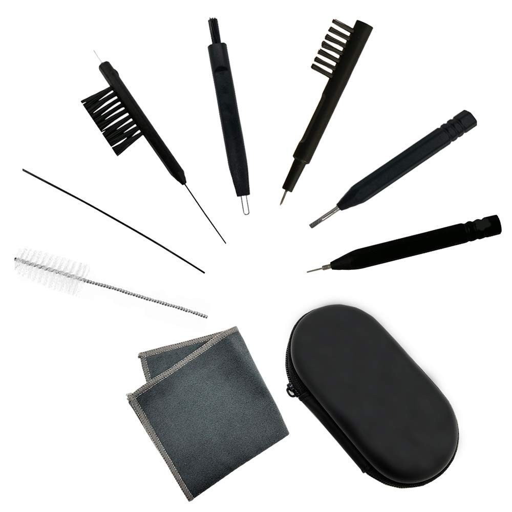 8 Pieces Hearing aid Amplifier Cleaning Tools, Earbuds/Headphones Cleaner Brush Kits with case