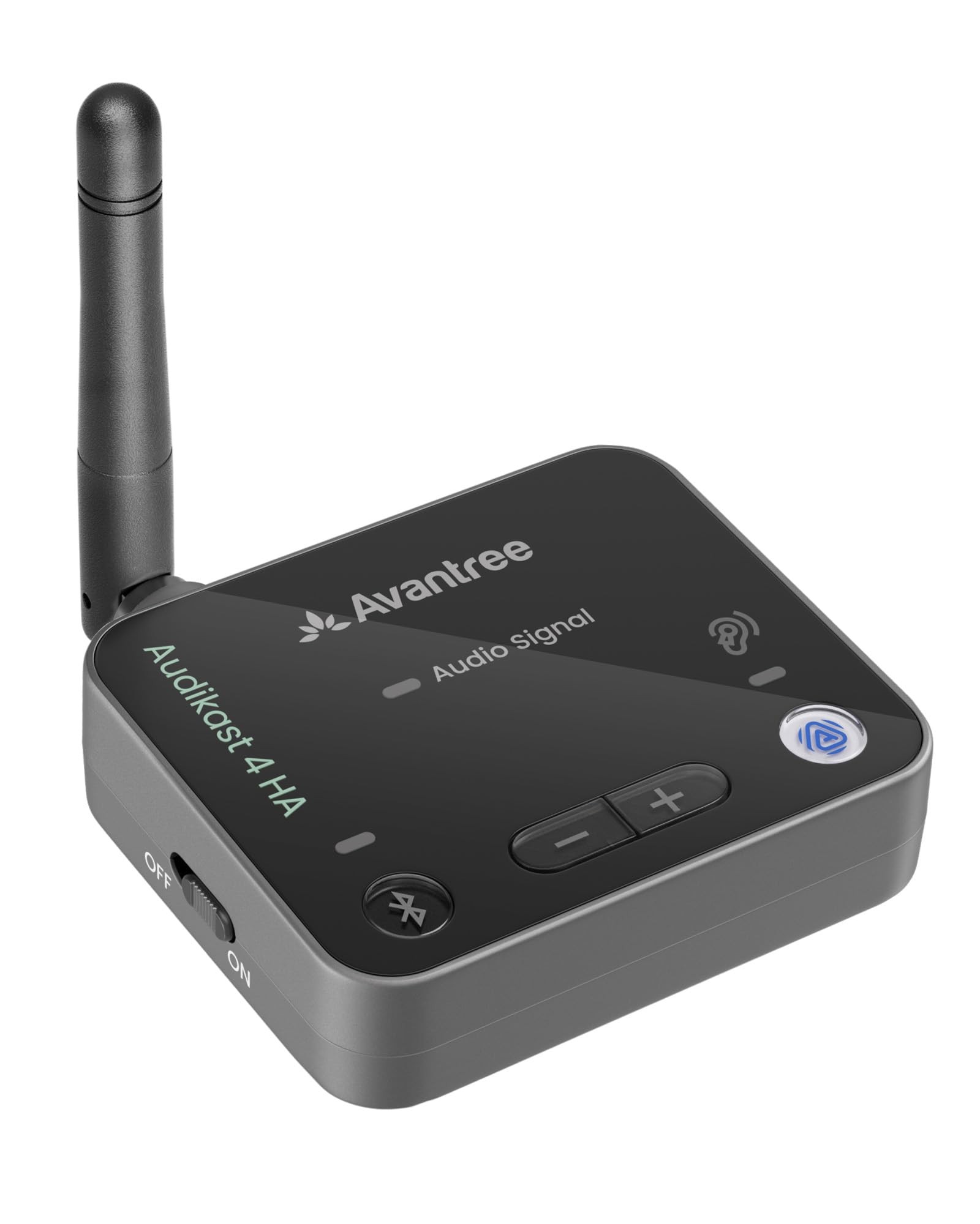 Avantree Audikast 4HA – Auracast TV Transmitter & Streamer for Selected Hearing Aids, Personal TV Listening at Your Own Volume, Optical & AUX, Future-Ready & Upgradeable