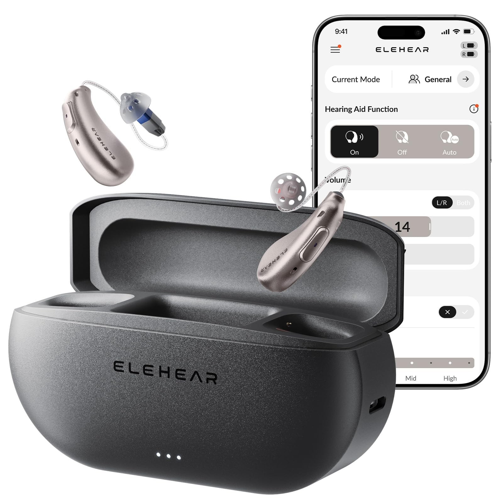 ELEHEAR-Beyond Hearing Aids, OTC Rechargeable Bluetooth Hearing Aids for Seniors and Adults with AI Noise Cancellation, Superior Sound Quality, Bluetooth 5.3 and App Control