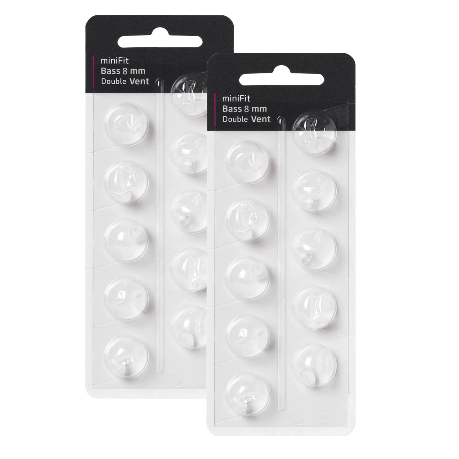 Hearing Aid Domes for Oticon Replacements, Oticon Minifit Double Vent Bass Domes (8 mm/2 Packs）, Universal Domes for Oticon Hearing Aid Supplies.