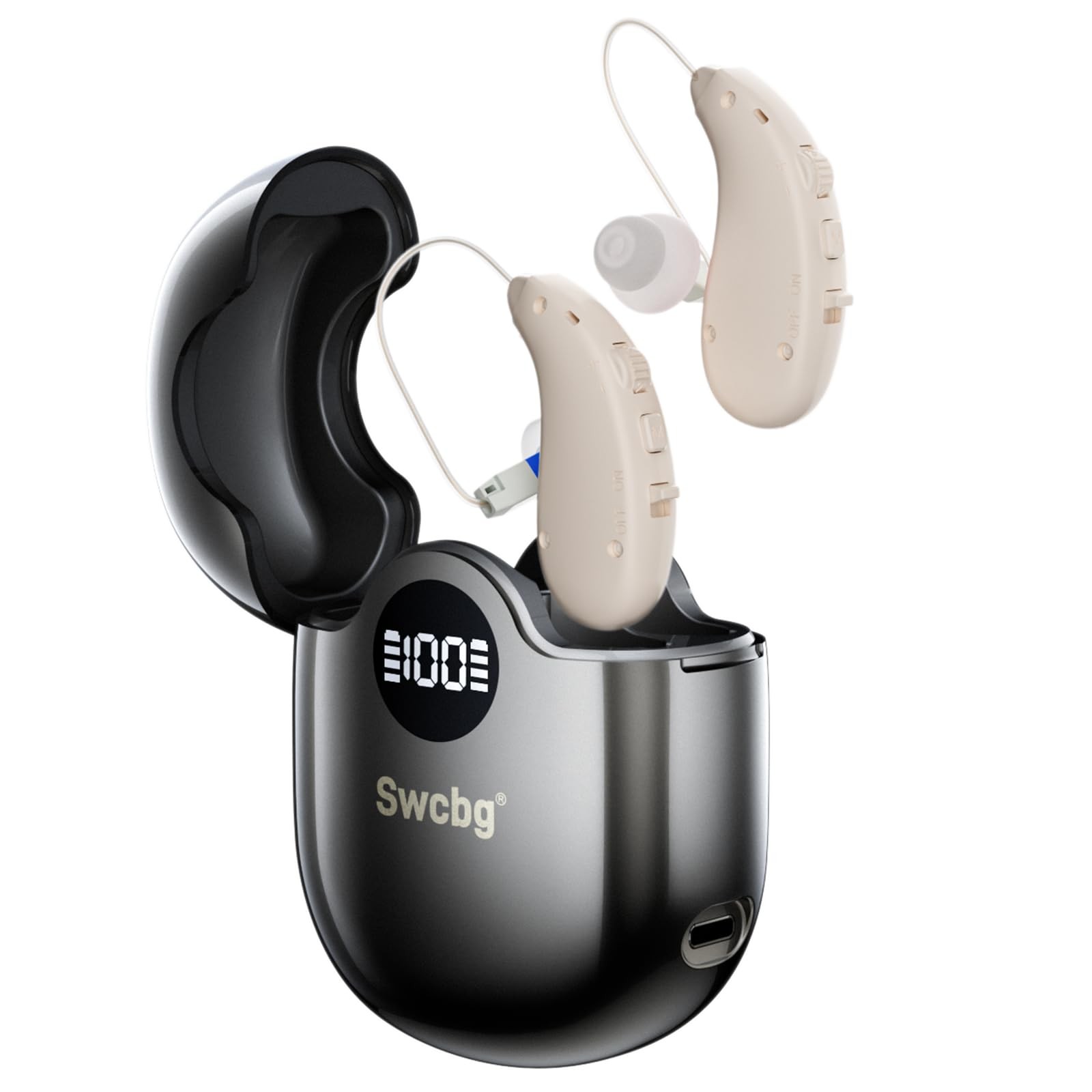 Hearing Aids for Seniors with Noise Cancelling - fda Registered Invisible Hearing amplifiers,3 Modes,36hrs Charging case,Lightweight Amplifier for Elderly Men and Women