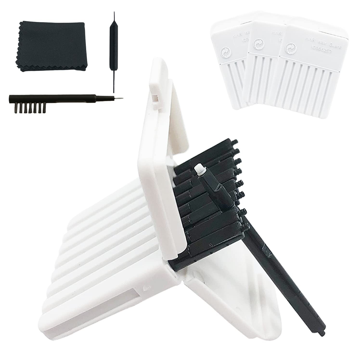 MiniReceiver Wax Guards Filters for Signia/Siemens Hearing Aids - MiniR Waxtraps with Cleaning Brush Kit Tools and Carry Case -3packs (24 Pieces)