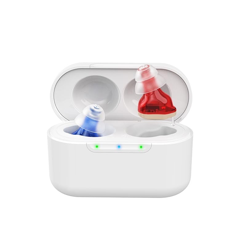 OTC Hearing Aids Mini Hearing Aid with 16-Channel Digital Chips Noise Cancellation Volume Control Invisible Wireless Rechargeable Comfortable,Discreet Design for Seniors &Adults with Hearing Loss
