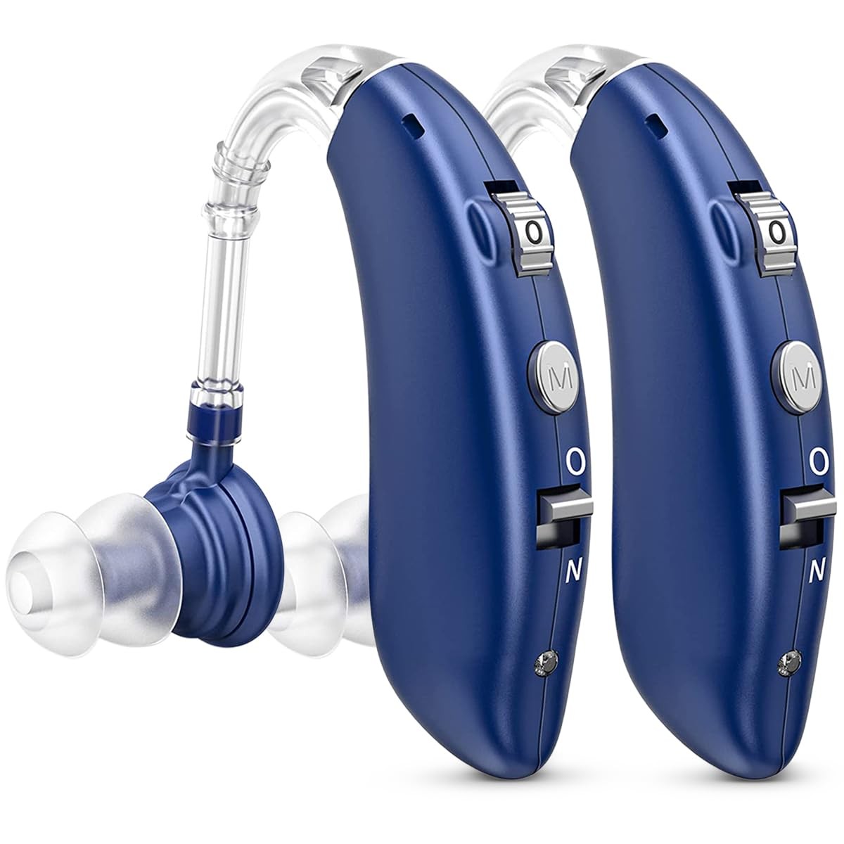 Rechargeable Hearing Aids for seniors with Intelligent Noise Reduction - Over ear hearing aid for women & men - OTC Hearing Aids for severe hearing loss with Fast charging case - Hearing Amplifiers for Seniors