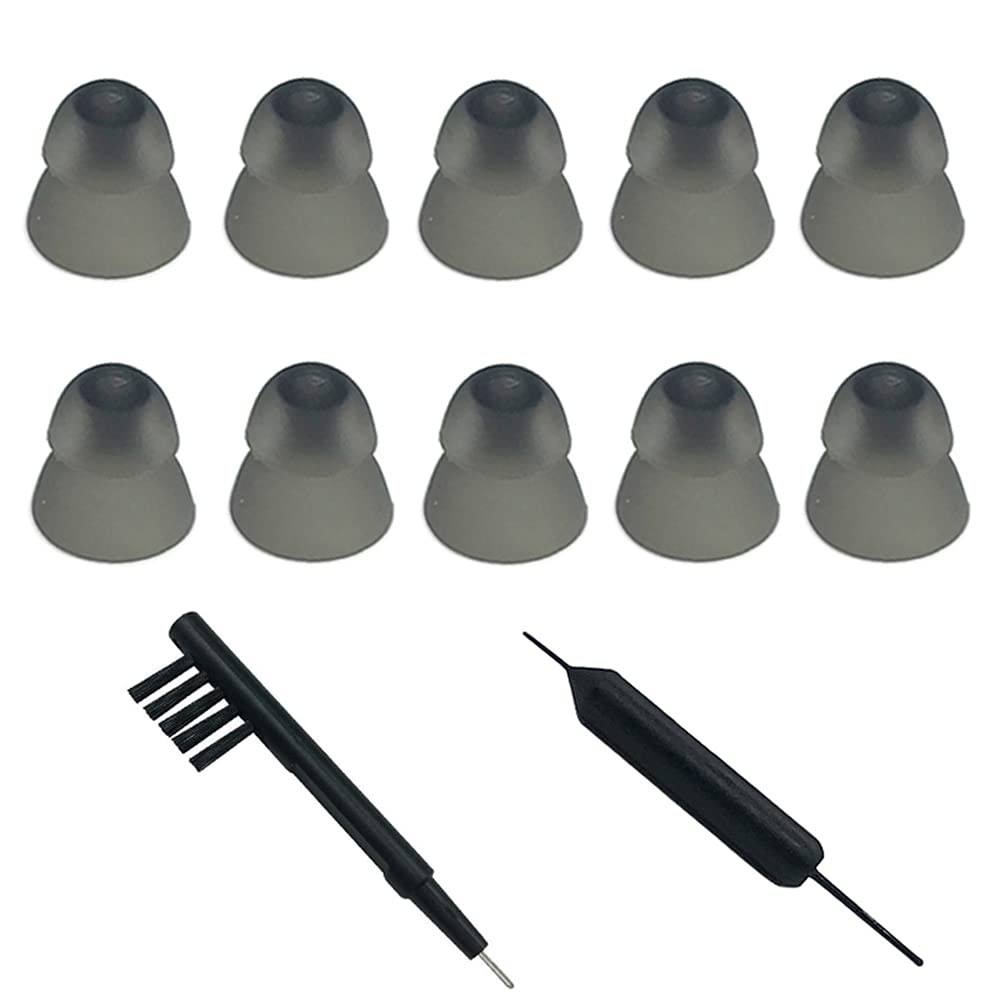 Smokey Hearing Aid Power Domes Close Domes Ear Tips for Resound Sure Fit Style RIC RITE and Open Fit BTE Hearing Amplifier with Cleaning Tools Brush Cleaner and Carry Case (Smokey, Small)