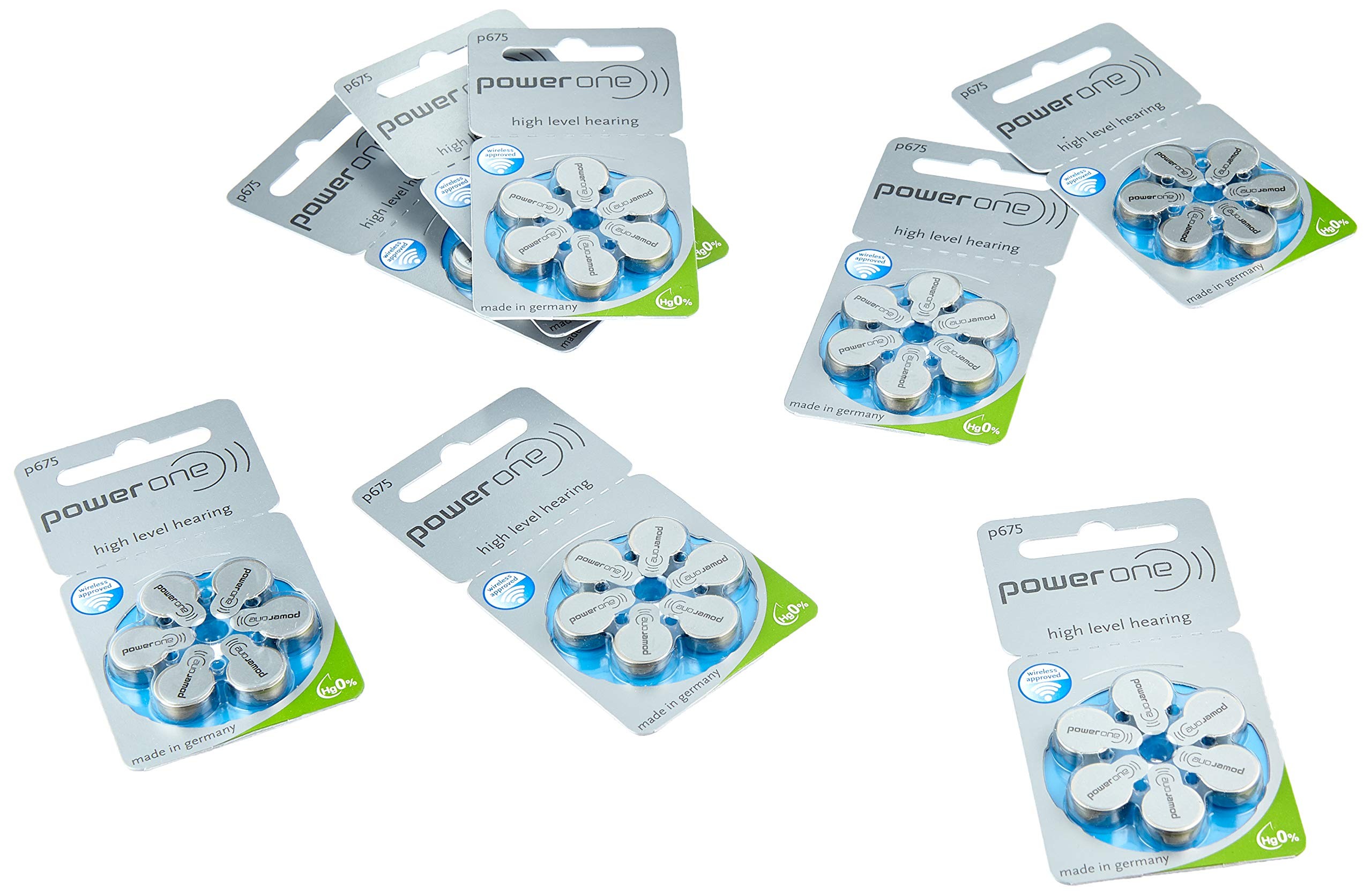 VARTA Power One Zinc Air Hearing Aid Batteries (Blue) Size 675 Pack of 60