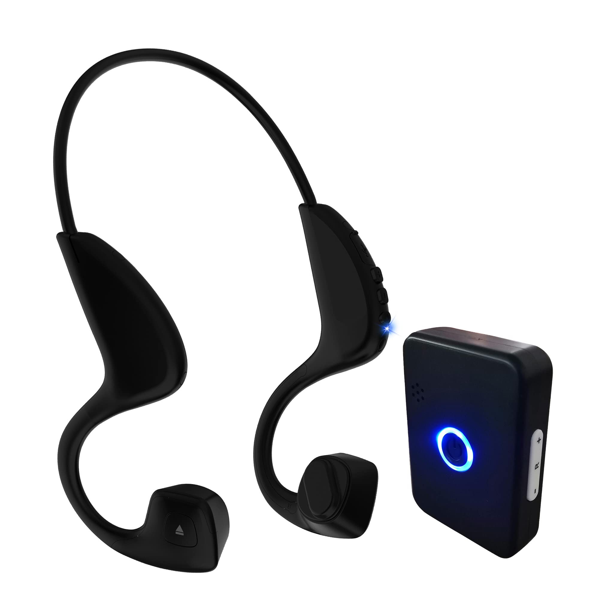 Wireless Bone Conduction Hearing Assist Impaired Headsets with Hearing Mic Sound Transmitter -Wireless TV Listening Headphones Earphones for Seniors & Elderly with Hearing Loss